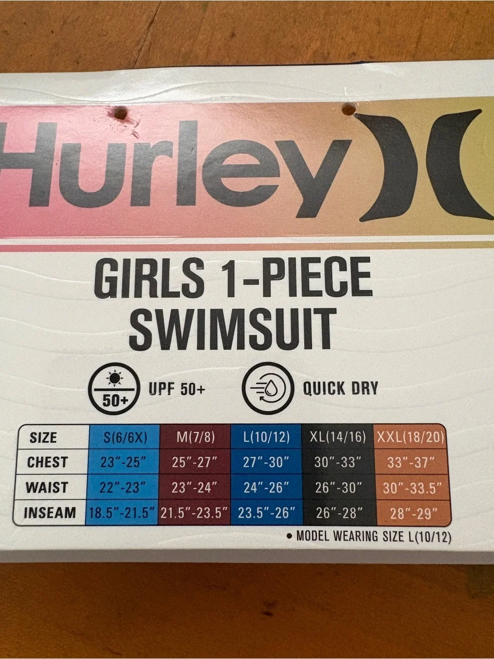 Hurley Pink One-Piece Swimsuit with Lime & Aqua Stripes